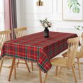 thumbnail image 3 of Duangreer Christmas Rectangle Tablecloth, Retro Red Green Checkered Print, Waterproof Wrinkle Resistant, 60 x 84 Inch, Washable Table Cover for Party Decors Indoor Outdoor, 3 of 6