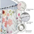 thumbnail image 6 of Cute Floral Colorful Shower Curtain,Spring Boho Kids Girls Girly Wildflower Pink Watercolor Fabric Cloth Bathroom Curtains,Funky Trendy Plant Bathroom Decor Set with Hooks 72x72 Inch, 6 of 6