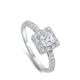 thumbnail image 4 of CHOOSE YOUR COLOR White CZ Square Solitaire Modern Ring .925 Sterling Silver Band Female Size 4, 4 of 4