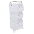 thumbnail image 1 of Rolling Utility Cart with Drawer, 2 Sizes Multifunctional Utility Rolling Storage Organizer with 4 Wheel,Folding Laundry Basket Storage Cart for Kitchen Bathroom Living Room Office, 1 of 7
