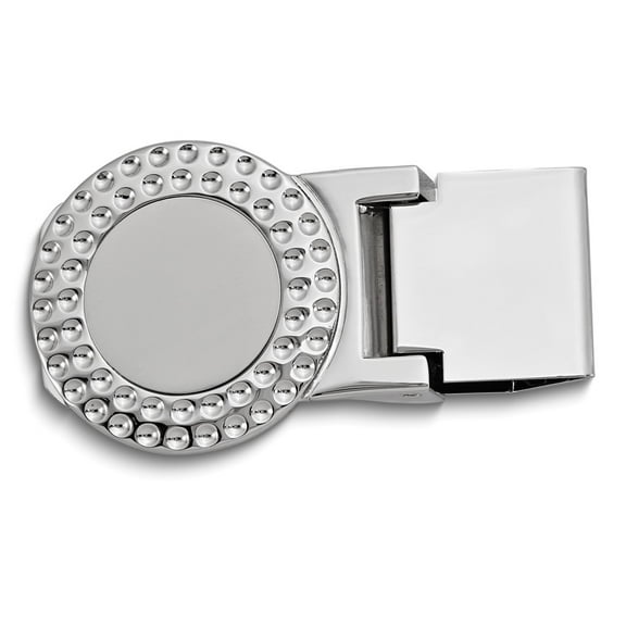 Round Silver-tone Money Clip - Engravable Personalized Gift Item