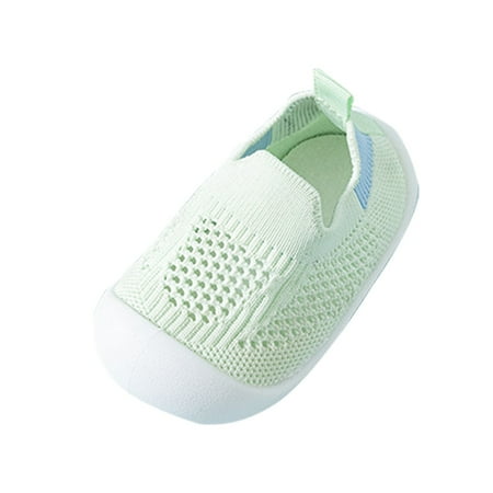 FuteztyToddler Shoes for Boys Girls Baby Kids Slip on Walking Shoes Breathable Sock Shoes Lightweight Soft Sneakers(Light Green 5 Toddler)