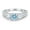 Aquamarine CZ, variant on Vintage Style Wedding Ring CZ 925 Sterling Silver Size 10