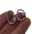 thumbnail image 2 of KLKCMS 4pcs Brass Micro Pave Screw Clasp Buckle Closures Jewelry Key . Oval, 2 of 9