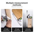thumbnail image 3 of Adjustable Sliding Combination Square Ruler, Metal Ruler Framing Square T Ruler Carpentry Woodworking Measure Tools, 3 of 4
