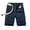 Dark Blue, variant on IYTR Men's Summer Cargo Shorts with Belt Solid Color Multi Pockets Straight Bermuda Beach Shorts Khaki M