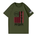 thumbnail image 4 of Hogleaql Usa Flag Tee Shirt for Men 4th Of July Crew Neck American Flag Print Short Sleeve Tops Patriotic Casual Independence Day Loose Pullover Tops Army Green XL, 4 of 6