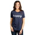 thumbnail image 2 of Happy Cursive Women's Fashion Relaxed T-Shirt Tee Heather Navy Large, 2 of 3