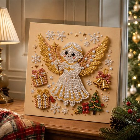 Kiddiway Christmas Pearl Diamond Art - DIY Wall Hanging Craft Kit Beautiful Home Decor for Festive Season perfect for home wall art