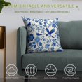 thumbnail image 4 of Blue Pioneer Flower And Bird Pillow Covers,Blue Pioneer Flower And Bird Throw Pillow Covers 18"×18" ,Living Room Sofa Couch Pillow Covers,Decorative Pillow Covers, 4 of 7