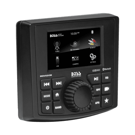 BOSS Audio - MGV520B Marine Gauge Receiver – Weatherproof, 3” Touchscreen, Amplified, Bluetooth, No CD Player, USB Port, AM/FM Radio - Black