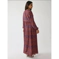 thumbnail image 5 of Printed A-Form Maxi Dress with Crew Neck, 5 of 5