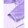 thumbnail image 6 of iixpin Kids Girls Ballet Dance Leotards Long Sleeves Velvet Bodysuit Dancewear Gymnastics One Piece Violet 120, 6 of 7