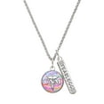thumbnail image 1 of Delight Jewelry Silvertone Domed Multi Color CNM Silvertone Fearless Bar Charm Necklace, 23", 1 of 4