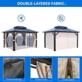 thumbnail image 4 of Dextrus 10x12ft Hardtop Gazebo, Double Roof Polycarbonate Gazebo Outdoor with Netting and Shaded Curtains for Patio, Garden, Lawn, Party, 4 of 5