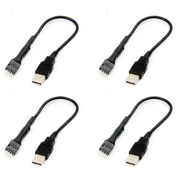 4 Piezas 20 cm 9 Macho Una USB Externo Un Cable de Extensión de Datos Interno de Placa Base de PC Macho