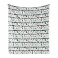 thumbnail image 1 of Winter Soft Flannel Fleece Throw Blanket, Snow Capped Mountains Trees and Elevators Ski Resort Setting, Cozy Plush for Indoor and Outdoor Use, 60" x 80", Blue Grey Dark Pink, by Ambesonne, 1 of 5