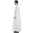 thumbnail image 4 of Men's Solid Color Arab Robe Traditional Thobe Garment for Prayer and Daily Wear, 4 of 7