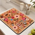 thumbnail image 2 of 2 Pack Washable Rubber Leaves Multicolored Flower Dish Drying Mats for Kitchen Counter Home Large Coffee Bar Pad Accessories and Decor for Utensils Stemware (2pcs 18''x24''+19.5''x12''), 2 of 4