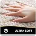 thumbnail image 2 of Smiry U-Shaped Luxury Bathroom Rugs, Ultra Soft and Absorbent Microfiber Contour Bath Rug, Non-Slip Machine Washable Toilet Rug, 24"x20", Beige and White, 2 of 6