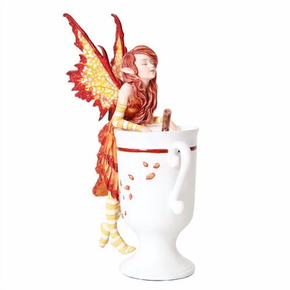 PTC 6.25 Inch Cider Fairy with Mug and Cinnamon Stick Statue Figurine