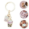 thumbnail image 3 of Unique Bargains 1 Pc Stylish Milk Tea Handbag Charm Bag Accessories 3.11″ Pastel Purple, 3 of 5