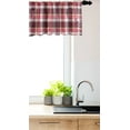 thumbnail image 3 of Ambesonne Checkered Window Valance, Retro Plaid Squares, 42" x 18", Pink Maroon White, 3 of 3