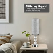 Crystal Table Lamp 17.9, 3-Way Dimmable with Touch Control, Bulb Included, USB Charging Port, AC Outlet – Suitable for Living Room, Bedroom, Study - Lighting