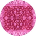 thumbnail image 1 of Ahgly Company Indoor Round Oriental Pink Traditional Area Rugs, 3' Round, 1 of 4
