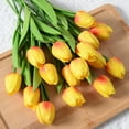 thumbnail image 5 of Pu Mini Tulip Artificial Flower Fake Flower Home Wedding Feel Artificial Flower Plastic Flower, Sunset Red, 5 of 5