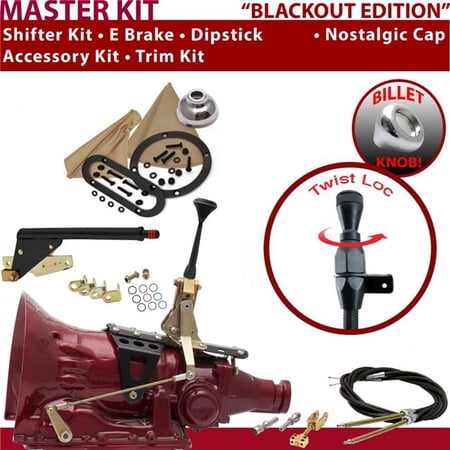 American Shifter TH200 Shifter Kit Black 6 in. E Brake Cable Trim Kit Dipstick for EC8DA