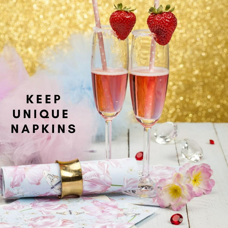Keep Unique Decoupage Napkins, Flower Decorated Napkins, Assorted Color,  20/Pack 