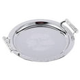 thumbnail image 3 of Bandeja de Servicio redonda perfecl de acero inoxidable con asas, 3 of 8