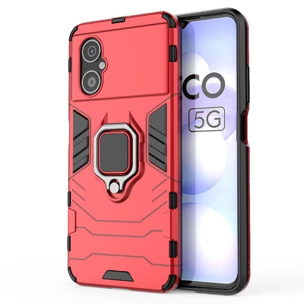 Funda para Xiaomi POCO M4 5G con Soporte Anillo Giratorio 360° y Protección Resistente a Golpes y Caídas