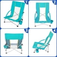thumbnail image 3 of SUNSPIRE Beach Chair for Adults Low Back Portable Folding Camping Chair with Cup Holder & Carry Bag for Outdoor Beach Picnic Travel 2-Pack Teal, 3 of 9