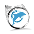 thumbnail image 1 of Blue Ocean Streamline Dolphin Pattern Ring Adjustable Love Wedding Engagement, 1 of 3