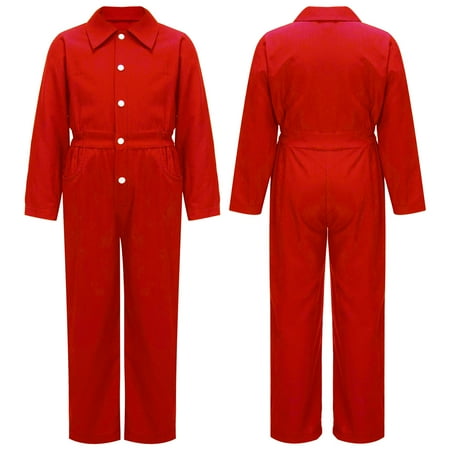 

Alvivi Kids Boys Mechanic Costume Coverall Jumpsuit Halloween Cosplay Outfits Flight Suit 6-16