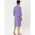 thumbnail image 4 of Lars Amadeus Albornoz tipo gofre para hombre, color sólido, ropa de dormir, mangas 3/4, kimono, bata de spa Púrpura XS, 4 of 5