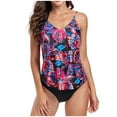 thumbnail image 2 of LSLJS Ladies Fashion Multicolor Leaf Flower Print Sling Women Swimsuit Swimming Trunks Set, Tankini Swimsuits, 2 of 7