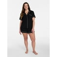 thumbnail image 2 of Joyspun Women's Dreamy Soft Collection Notch Collar Top and Shorts Pajama Set, 2-Piece, Sizes XS-3X, 2 of 7