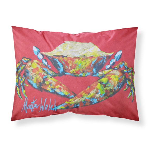 Carolines Treasures MW1096PILLOWCASE Crab Seafood One Fabric Standard Pillowcase Standard multicolor