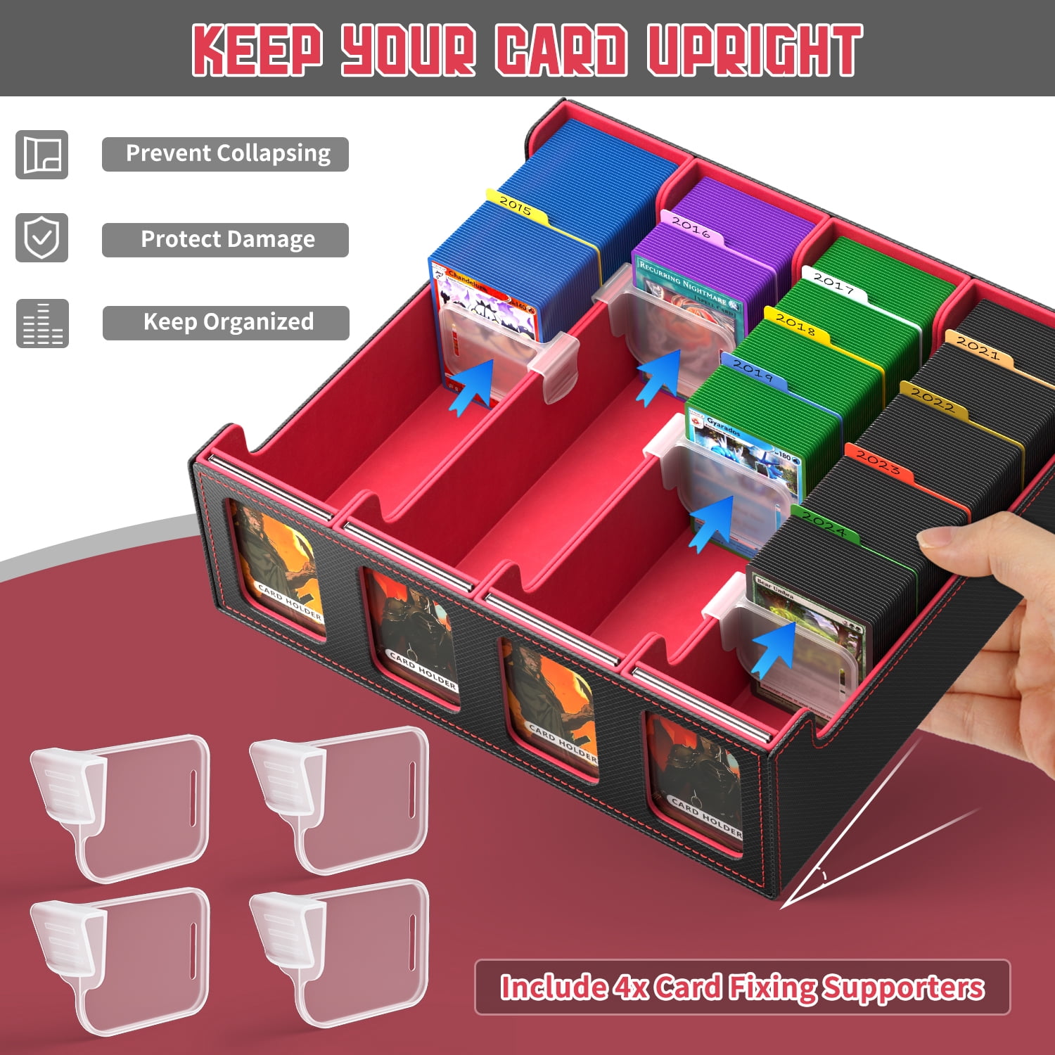 UQN UQN Trading Card Storage Box, 3200+ MTG Deck Box, Magnetic PU