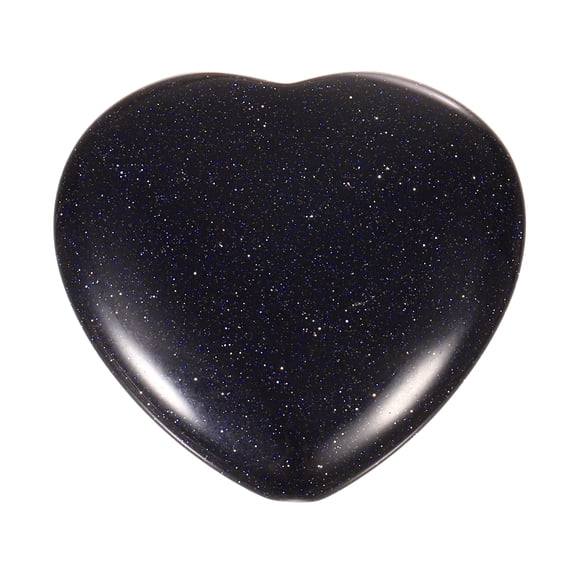 Uxcell Thumb Worry Stone for Anxiety, 1.6" Natural Heart Crystal Stone, Polished Gemstone Hand Carved Pocket Rock Anxiety Crystals for Women Stress Gifts Meditation, Sparkle Blue