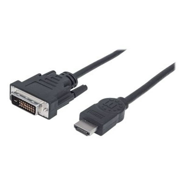 Manhattan Hdmi Cable Hdmi Male To Dvi D 24 1 Male Dual Link Black 1 8 M 6 Ft Walmart Com Walmart Com