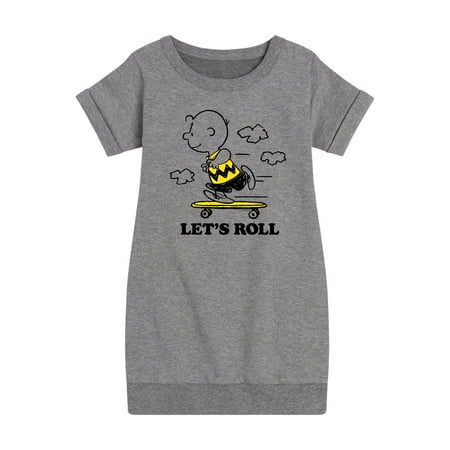 

Peanuts - Let s Roll - Toddler And Youth Girls Fleece Dress