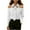#259-White, variant on Ounisa Women's Bow Tie Neck Long Sleeve Off Shoulder Buttton Cuff Chiffon Elegant Blouse