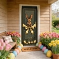 thumbnail image 6 of AZXY Easter Bunny Door Cover 71x35 Inch, Bunny with Gold Ribbon on Door Banner Backdrop, Spring Front Door Decorations for Outdoor Porch Farmhouse Easter Party Wall Home Decor, 6 of 7