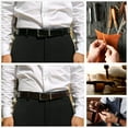 thumbnail image 4 of Men's belt, Reversible Leather Belt ,Dress Belt Genuine Leather Reversible Rotated Buckle with 1.25" Wide Strap - Black/Brown, 4 of 8