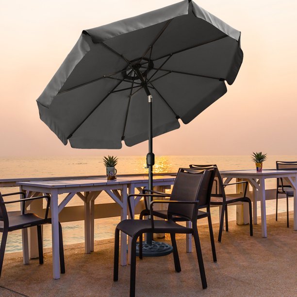 MASTERCANOPY 9ft Valance Patio Umbrella for Outdoor Market Table 8