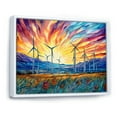 thumbnail image 2 of Designart "Meadow'S Morning Breeze With Wind Turbines" Wind Turbines Floater Framed Canvas Wall Art, 2 of 5